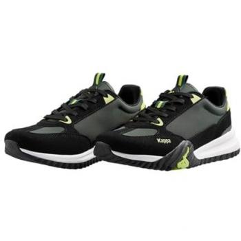 Kappa Arklow Kids' Sneakers - Lace-Up Trainers in Black and Green