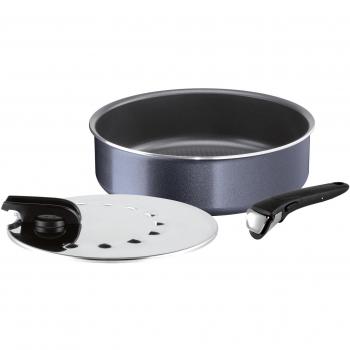 Sartén Tefal Ingenio Elegance 26 cm con tapa y asa extraíble, compatible con todos los fuegos excepto inducción