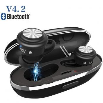 Mini Auriculares Bluetooth V4.2, TWS Auriculares Inalámbricos con HD Mic, Control Ttáctil Hi-Fi Sonido Estéreo in Ear Auriculares, Auricular Invisible con Caja de Cargando, para Smartphones