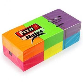 Fixo Pack 12 Bloc Notas Adhesivas 38X51mm , Neon