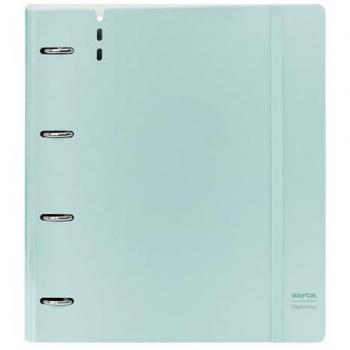 Carpeta de anillas Safta Light blue Azul, 4 anillas de 35 mm, con recambio, incluye 100 hojas A4, ideal para niños de diferentes edades, cómoda y versátil, dimensiones 27x4x
