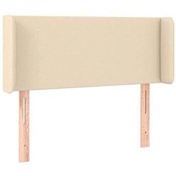 Cabecero de cama tapizado con orejas color crema 103x16x78/88 cm en tejido anti-manchas