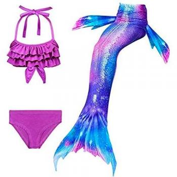 NAITOKE Niñas Cola de Sirena con Bikini para Fiesta de Natación Cosplay