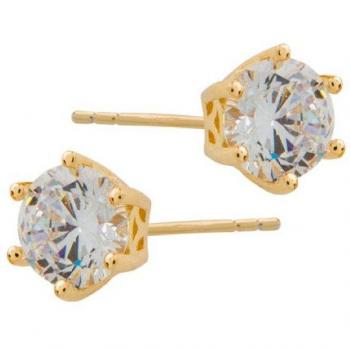 Pendientes Itemporality de plata bañada en oro con circonita de 45 mm