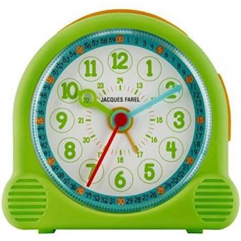 Despertador Infantil Jacques Farel Happy Learning, Quarzwecker, Sin Ticking, con Luz y Snooze, Ideal como Regalo