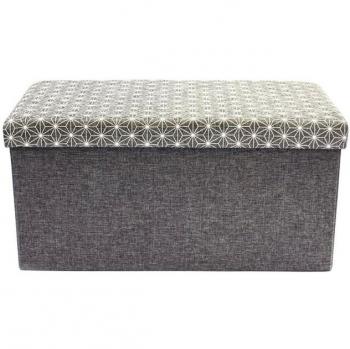 Banco plegable con cofre de almacenamiento - Gris - Estilo escandinavo y moderno - 76 cm