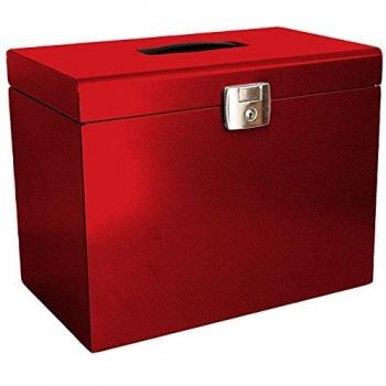 Classeur ménager métal avec 5 dossiers suspendus Rouge