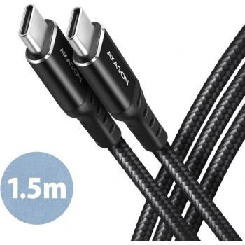 AXAGON Cable de sincronización y carga USB-C  USB-C 2.0, 1.5m, PD 60W, 3A, ALU, braid