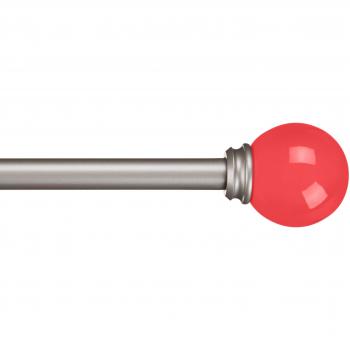 AmazonBasics - Barra de cortinas decorativa de 1,6 cm con remates redondeados, 71 cm, Rosa