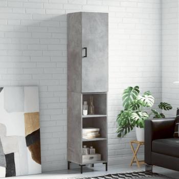 Aparador de hormigón gris 34,5x34x180 cm de madera multicapa Vidaxl