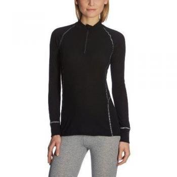 Schiesser - Camiseta de Manga Larga para Mujer, Talla 42, Color Negro 000