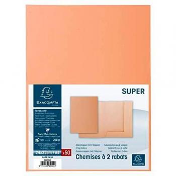 Subcarpeta de Cartulina Crema A4 con Dos Solapas, Exacompta Super Gama, 210 gr/m2 (Paquete de 50)