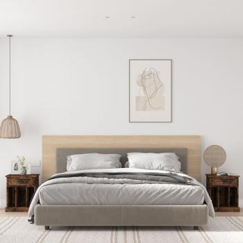 Mesitas de noche 2 unidades 43x36x50 cm Blanco, Negro, Blanco brillante - Mesita habitación dormitorio para Salón, Estudio, Mesa Auxiliar