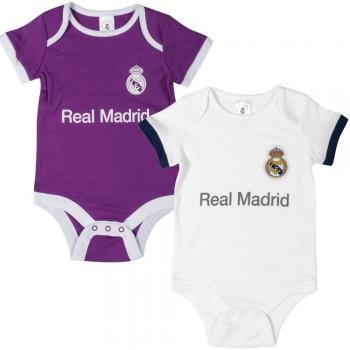 Oficial REAL MADRID Bodies para bebé - 2 Pack - Temporada 2016/17 blanco blanco Talla:6-9m