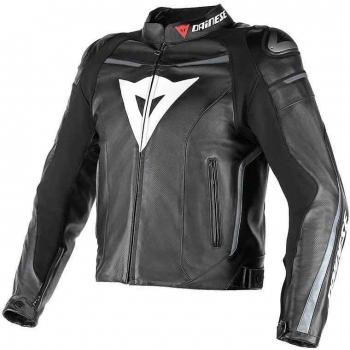 Dainese G. Super Fast Pelle Estivo Chaqueta para Moto, Negro/Antracita, 56