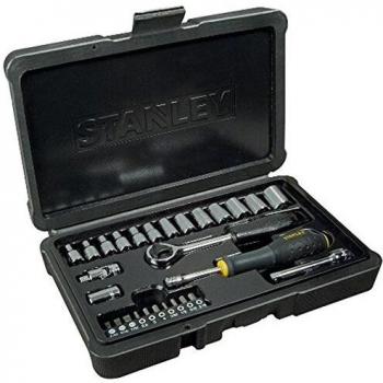 Stanley STHT0-73931 - Juego de llaves de vaso 28 piezas 1/4” acabado cromo pulido