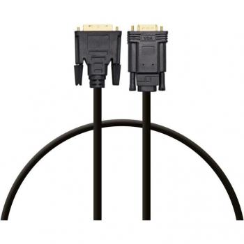 Cable DVI-D 24+1 a VGA Macho a Macho 1.8m Negro PcCom Esencial