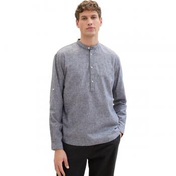 Camisa de hombre corte regular liso en gris - Tom Tailor