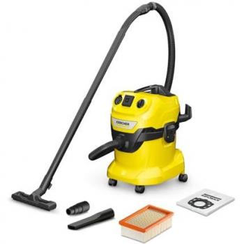 Aspiradora Kärcher WD 4 P V-20/5/22 para Sólidos y Líquidos, 1000W, 20L, Amarillo