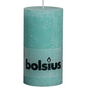Bolsius - Vela cilíndrica de parafina, rústica, tamaño 13 cm, color azul océano