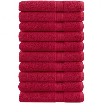 Toallas Premium SOLUND 10 piezas Rojo 100x200 cm 600g/m²