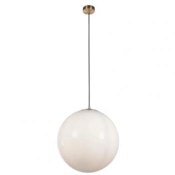 Lámpara Colgante Atom II de 40 cm en Latón Satinado y Cristal Opalino
