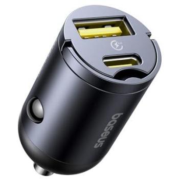 Cargador de Coche Baseus Tiny Star Mini 30W USB-C y USB-A Negro Cósmico