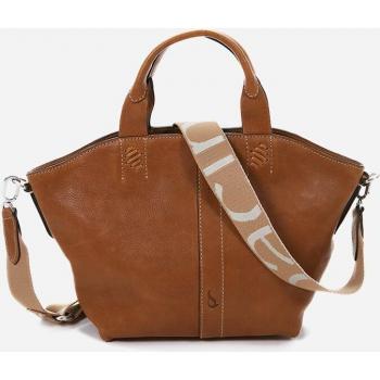 Abbacino - Bolso shopper pequeño de piel en marrón con asa larga