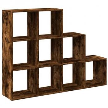 Librería divisora 3 niveles roble ahumado 137,5x29x103,5 cm Aglomerado