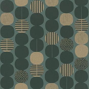 Papel Pintado No Tejido Rasch Vintage Retro Verde Oscuro y Dorado Texturizado 0.53 x 10.05 m