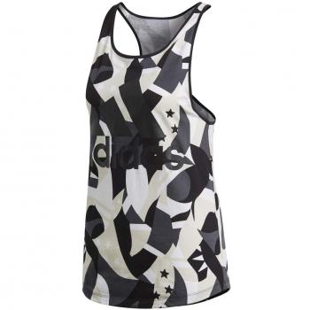 adidas W SID Tank AOP Camiseta, Mujer, Blanco/Negro, XS