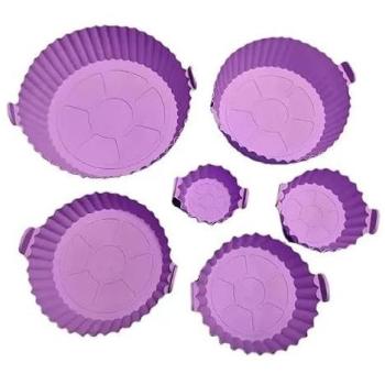 Bandejas de Silicona Reutilizables para Freidora de Aire - 6 Unidades, Antiadherentes y Aptas para Lavavajillas