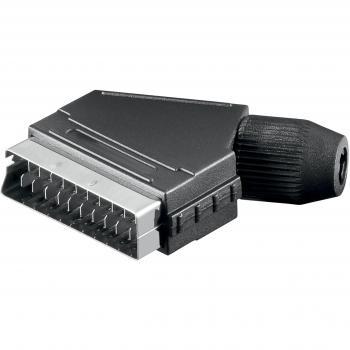 Enchufe SCART BKL SEC 20 - 21 Pines para Cable Redondo, Negro