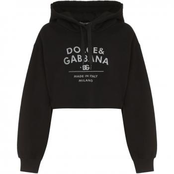 Dolce & Gabbana Women's Cotton Hoodie in Black | Size XS | F9R32TGDB7E Color N0000
