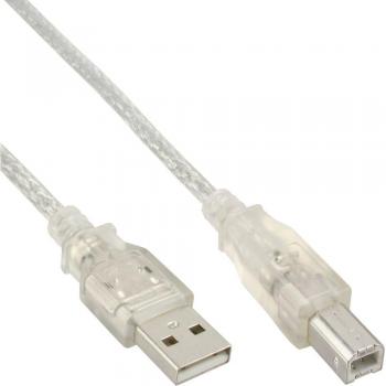 Cable USB 2.0 A a B Transparente 0,3 m