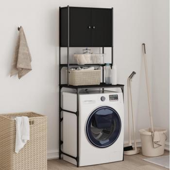 Armario de Lavadora Estantería de Almacenaje Baño Colada Roble Ahumado 68x48,5x194 cm Color Roble Sonoma y Gris Sonoma