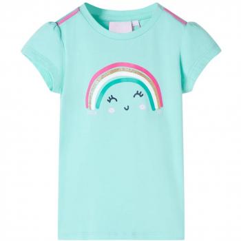 Camiseta infantil verde menta claro 104