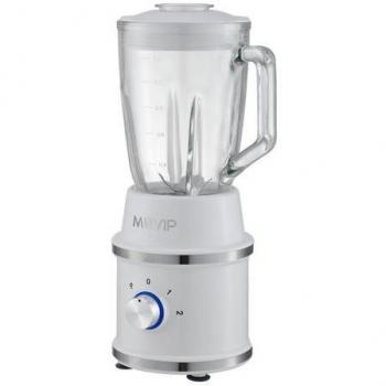 Muvip Design White Batidora de Vaso 1300W 1.5L - 2 Velocidades - Cuchillas de Acero Inoxidable - Función Pica Hielo - Bloqueo de Seg