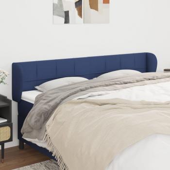 Cabecero de Tela Azul con Orejas 203x23x78/88 cm - vidaXL