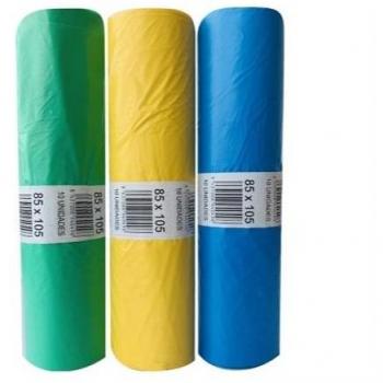 Bolsa de basura comunidad Eliot G90 120 L. 85x105 amarillo - Rollo 10 unidades