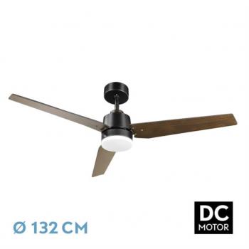 FABRILAMP Ventilador DC Captus 22W Negro 3 Aspas Negro/Roble