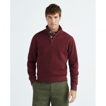Sudadera Gant Sacker Rib con media cremallera para hombre en color rojo
