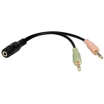 LogiLink CA0020 - Adaptador Audio 3.5 Stereo 4p. Hembra a 2 x 3.5 Stereo Macho, 0, 15 m