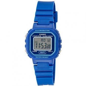 Casio LA-20WH-2A Women's Digital Watch with Resin Band, 30mm Blue Dial
