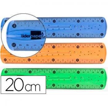 Regla de plástico flexible 20 cm Colores surtidos