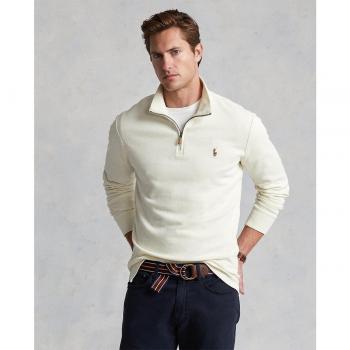 Polo Ralph Lauren - Jersey de hombre crema con cuello alto y cremallera