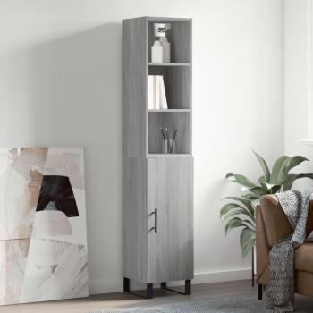 Aparador alto de madera multicapa gris Sonoma 34,5x34x180 cm