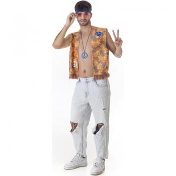 Kit de Disfraz Hippie Flores para Hombre