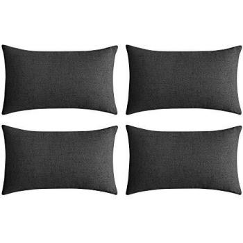 Deconovo Funda de cojin para Salón 4 Piezas 30x50cm Gris Oscuro