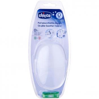 Chicco - Portachupetes de dos chupetes individuales, color blanco